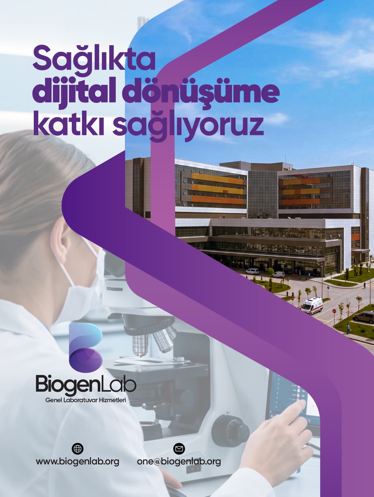 “Sağlıkta dijital dönüşüme katkı sağlıyoruz” yazılı BiogenLab duyuru görseli